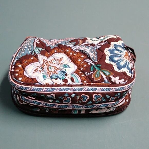 Vera Bradley Java Blue Patterned make up/ Jewelry Cottagecore Bag - Picture 4 of 11